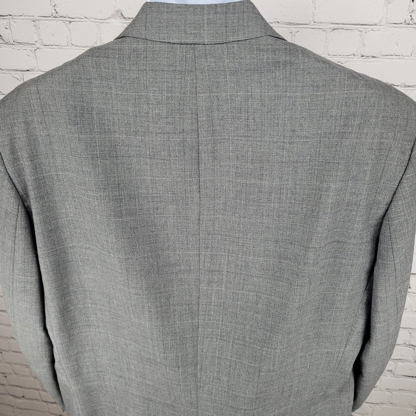 Chaps Ralph Lauren Grey 100% Wool Full Suit Set Jacket Size 46T Pants 39x31