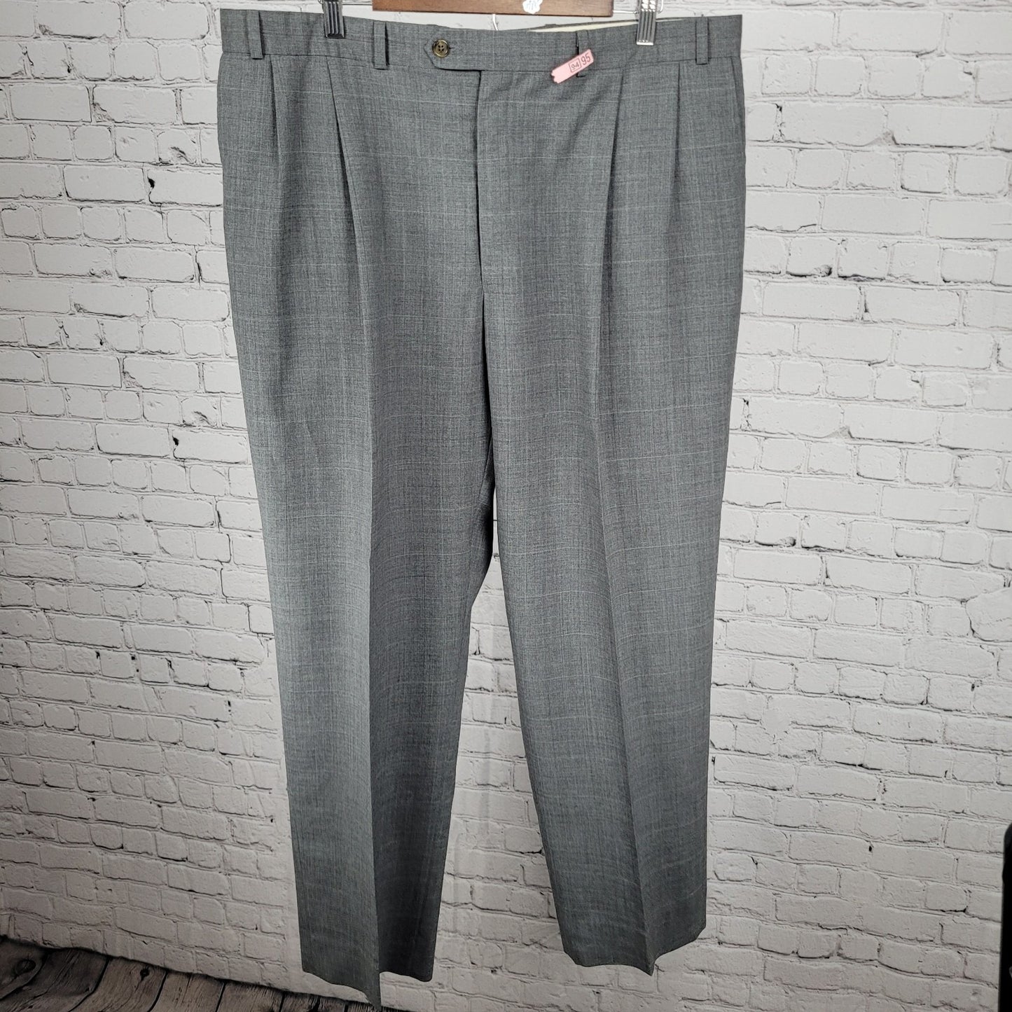 Chaps Ralph Lauren Grey 100% Wool Full Suit Set Jacket Size 46T Pants 39x31