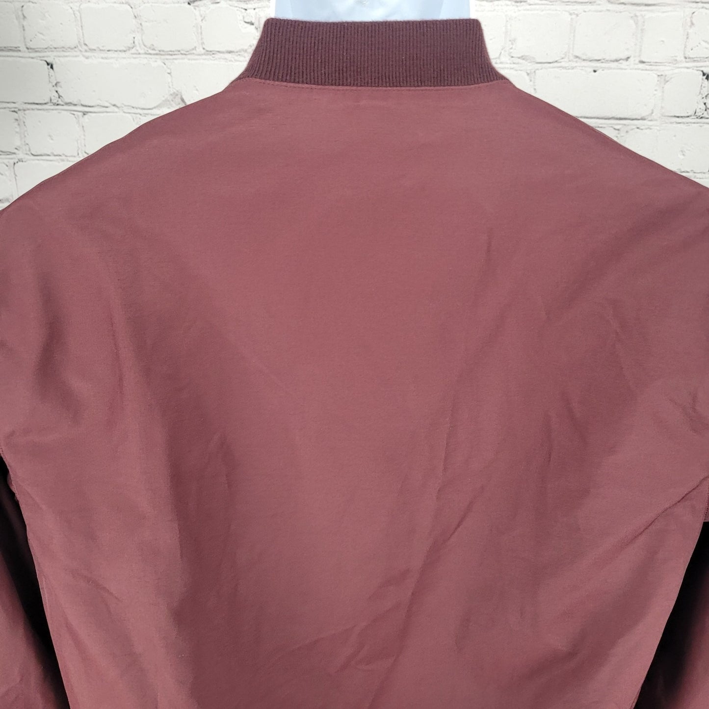 Bonobos Burgundy Lightweight Zip Lined Inner Pockets Bomber Jacket Small S