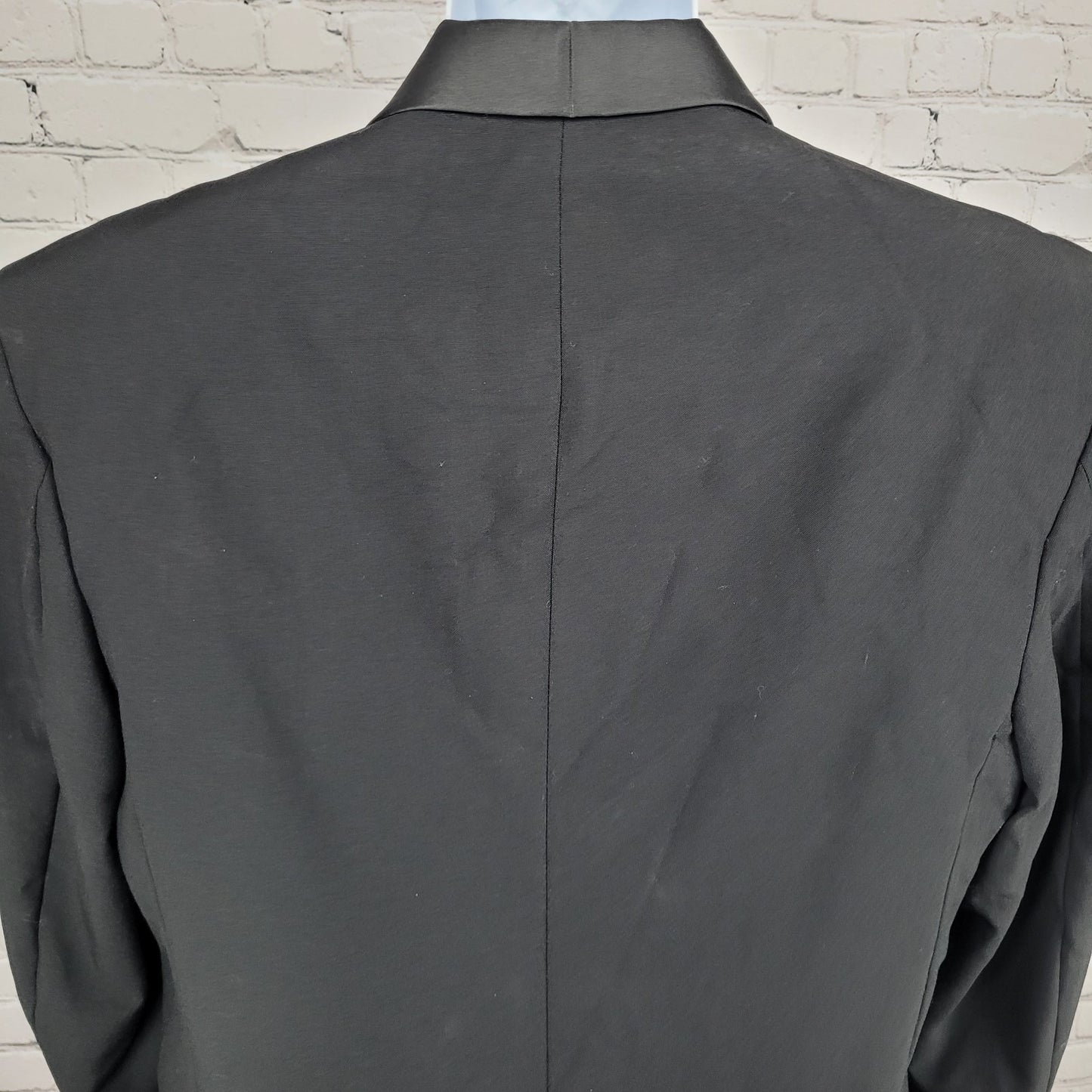 Fumagalli's Black 100% Wool Satin Shawl Lapel 3 Button Tuxedo Suit Jacket 44R