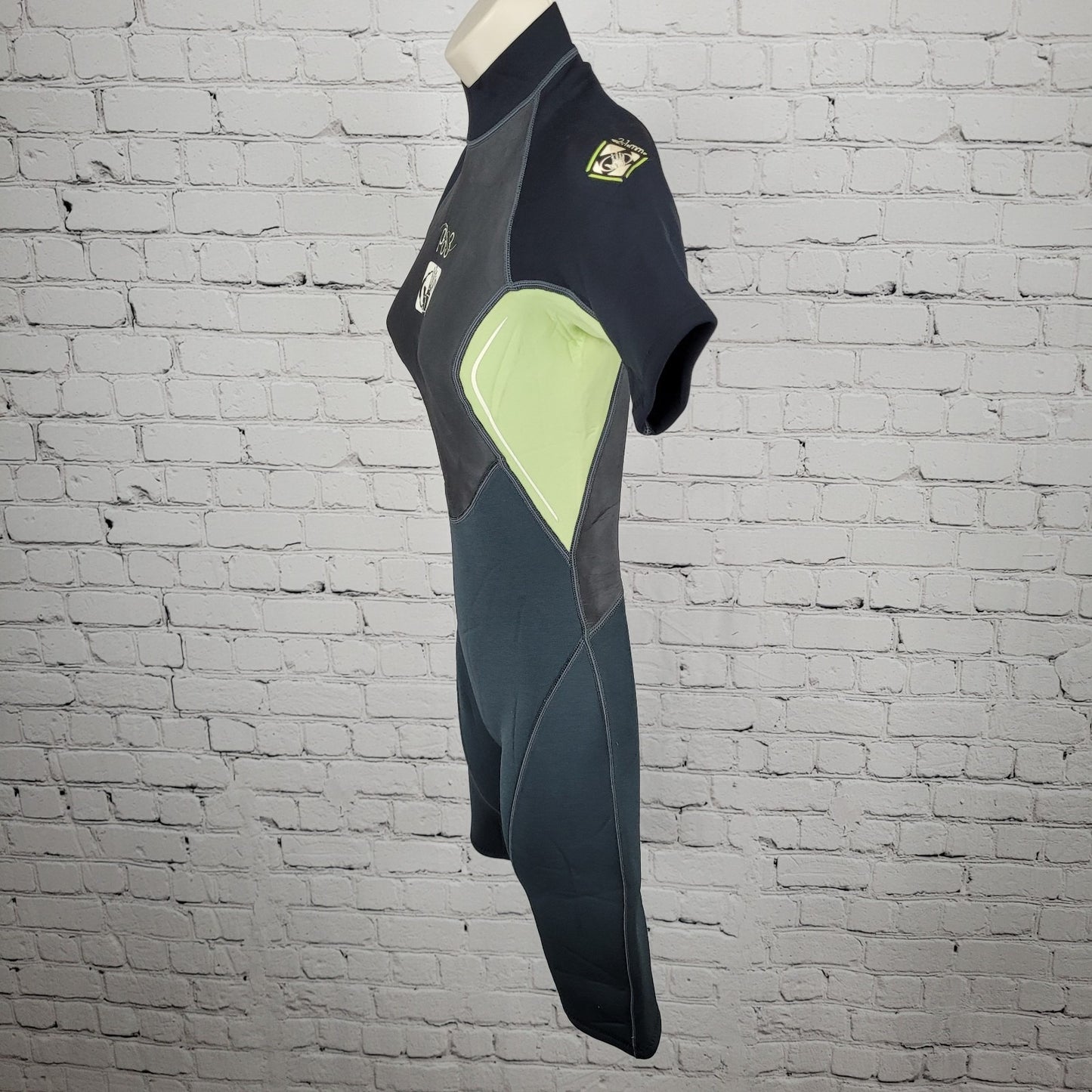 NWT Body Glove Black Green Pro 3 2.1mm Back Zip Shorty Springsuit Wetsuit 5/6