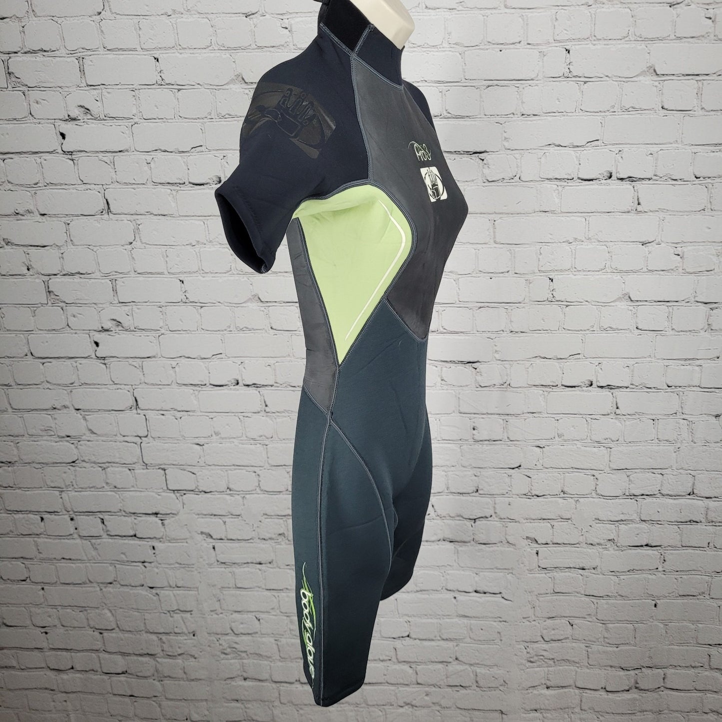 NWT Body Glove Black Green Pro 3 2.1mm Back Zip Shorty Springsuit Wetsuit 5/6