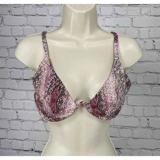 Shade & Shore Purple Snakeskin Underwire Lined Unpadded Size 36D