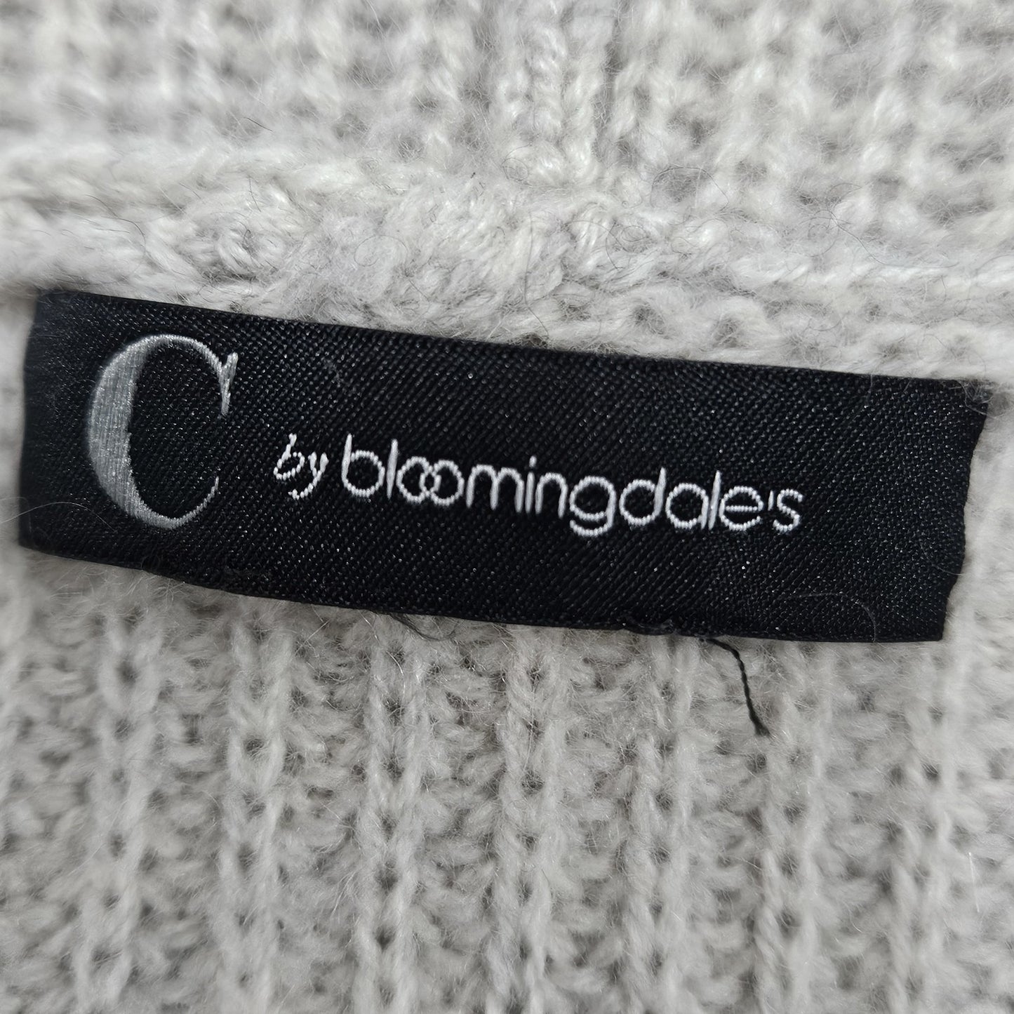 C By Bloomingdales Beige Knit Sleeveless Shawl Collar Open Cardigan Small S