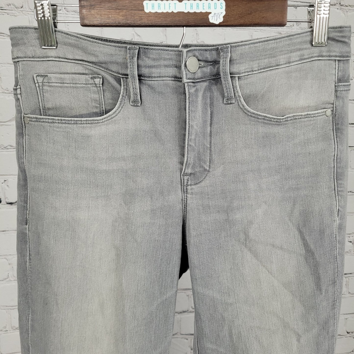 Athleta Sculptek Grey Stretch Mid Rise Performance Skinny Jeans Size 6 (29x29.5)