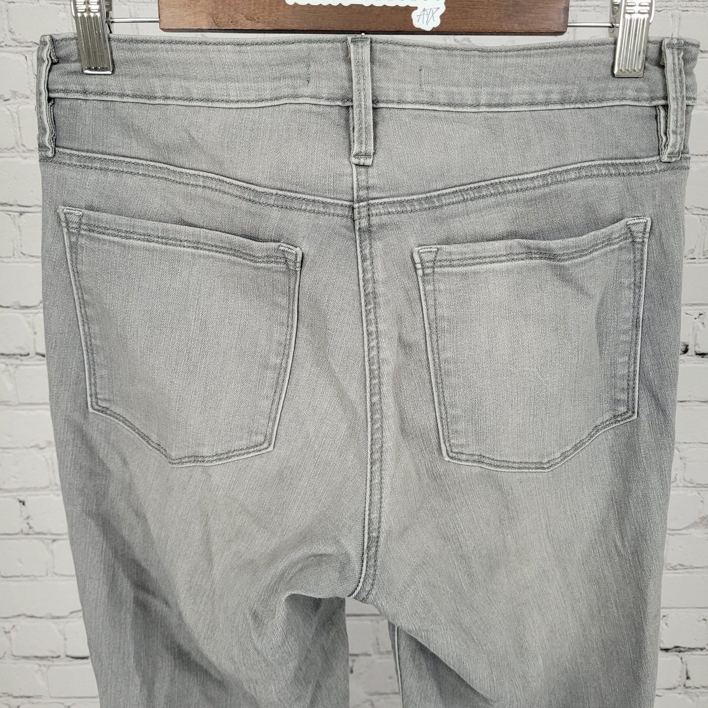 Athleta Sculptek Grey Stretch Mid Rise Performance Skinny Jeans Size 6 (29x29.5)
