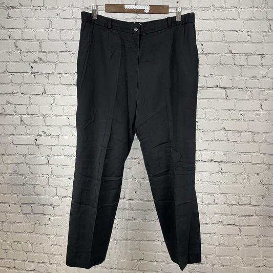 VTG Pendleton Black 100% Virgin Wool High Rise Dress Pants USA Size 14P (33x27)