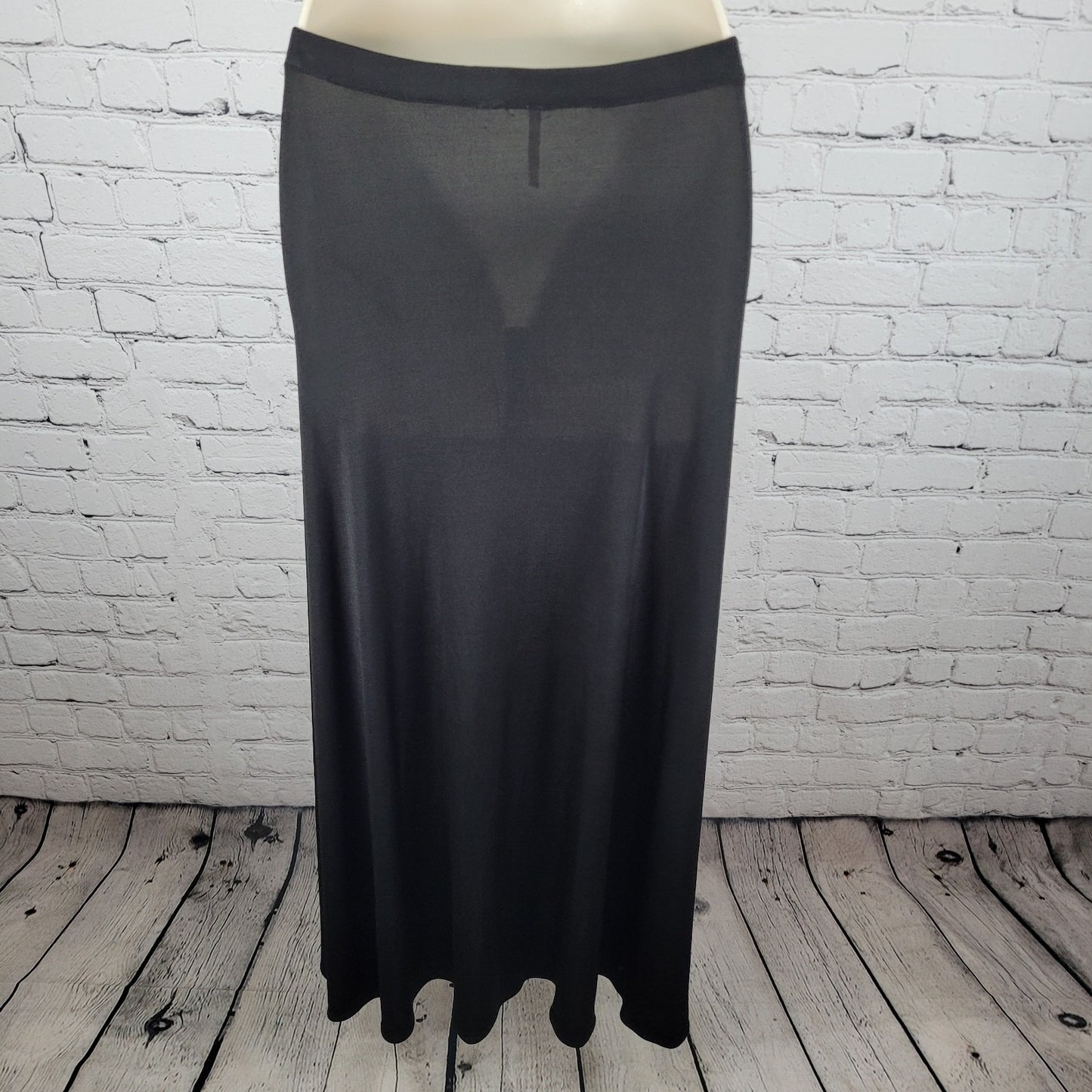 Free People Black Stretch Ruched Wrap Slit Pull On Beach Midi Skirt Size XS