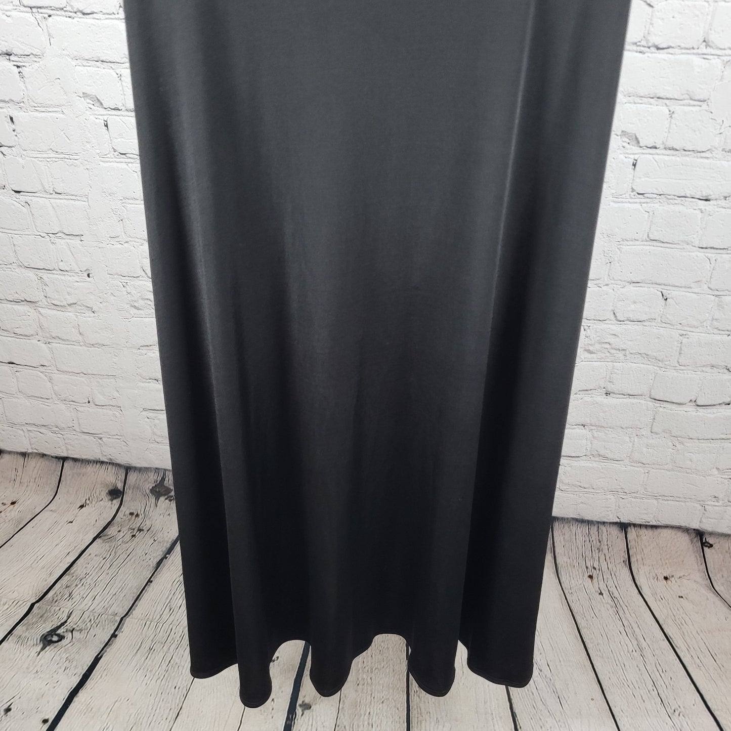 Free People Black Stretch Ruched Wrap Slit Pull On Beach Midi Skirt Size XS