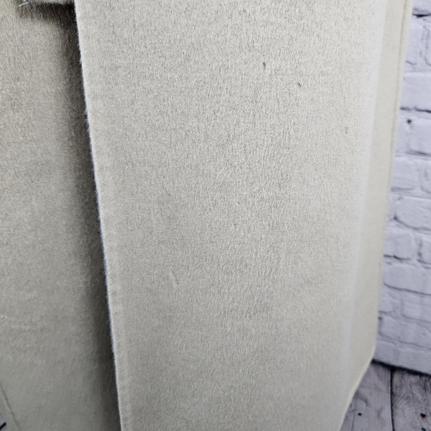 VTG Worth Grey Beige Wool Angora Cashgora Reversible Belted Coat Medium MP