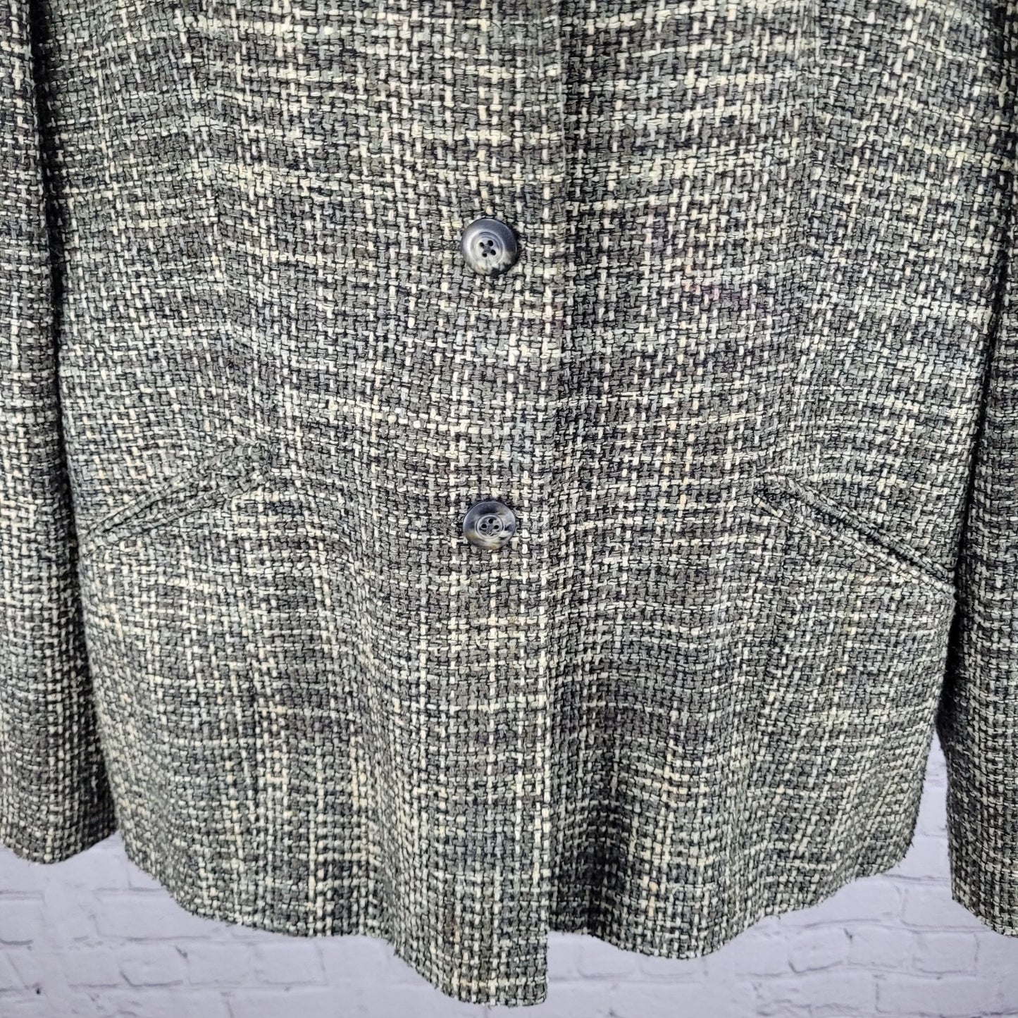 VTG VP Collection Green 100% Handwoven Silk 3 Button Notch Suit Jacket USA Large
