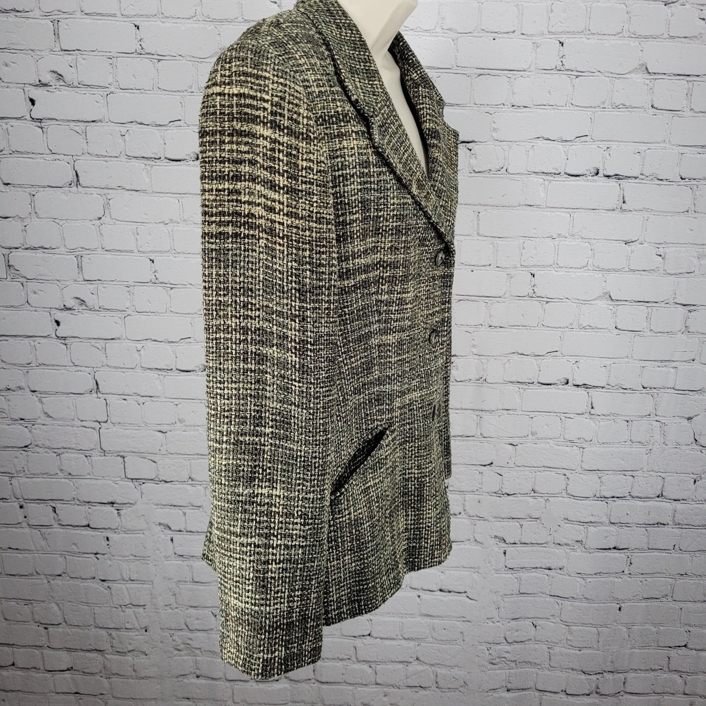 VTG VP Collection Green 100% Handwoven Silk 3 Button Notch Suit Jacket USA Large