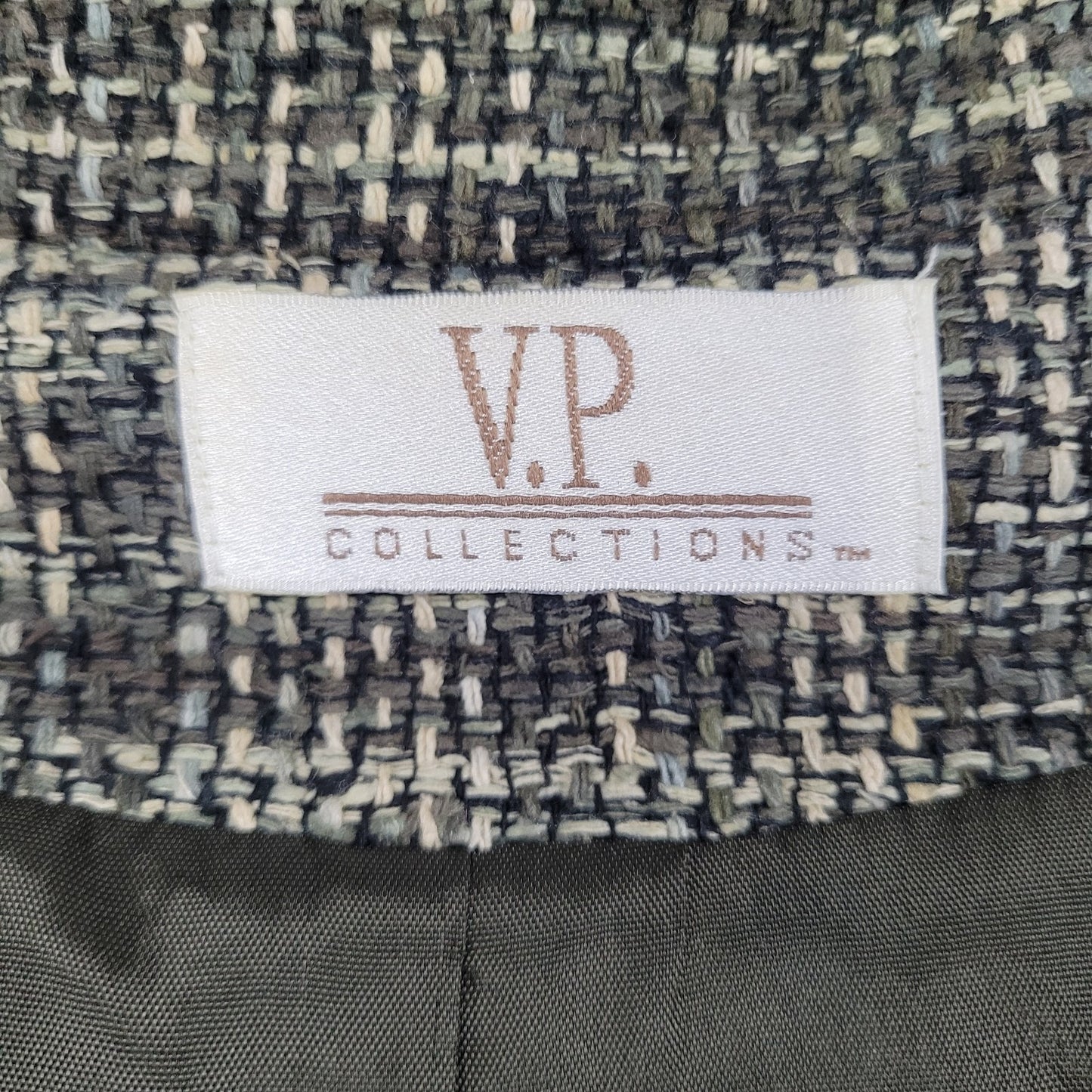 VTG VP Collection Green 100% Handwoven Silk 3 Button Notch Suit Jacket USA Large