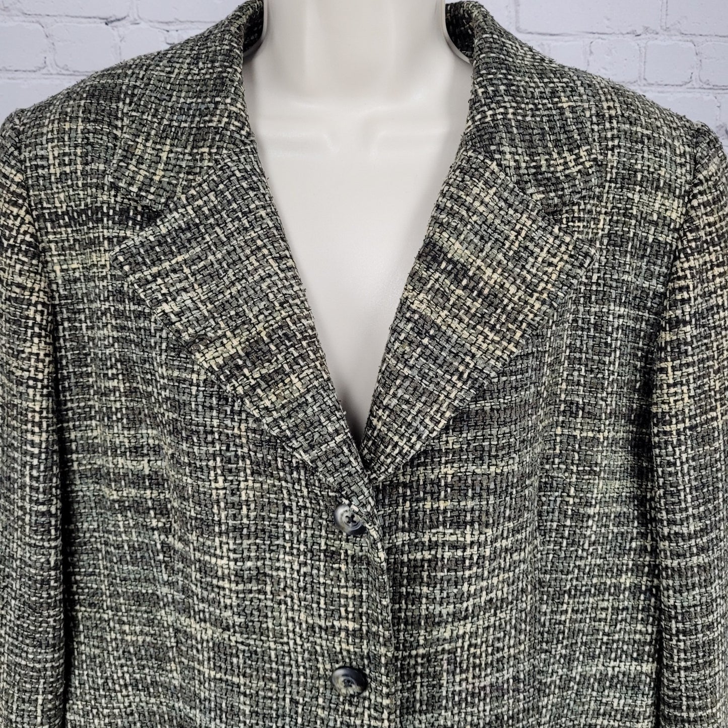 VTG VP Collection Green 100% Handwoven Silk 3 Button Notch Suit Jacket USA Large