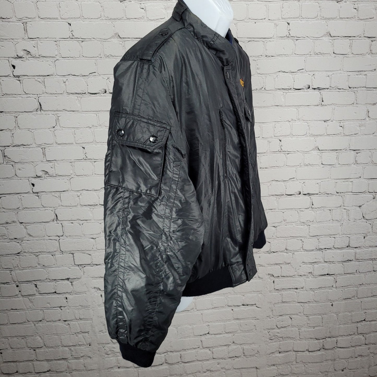 VTG Pennzoil Penske Racing Black Insulated Zip Bomber Puffer Jacket Medium M