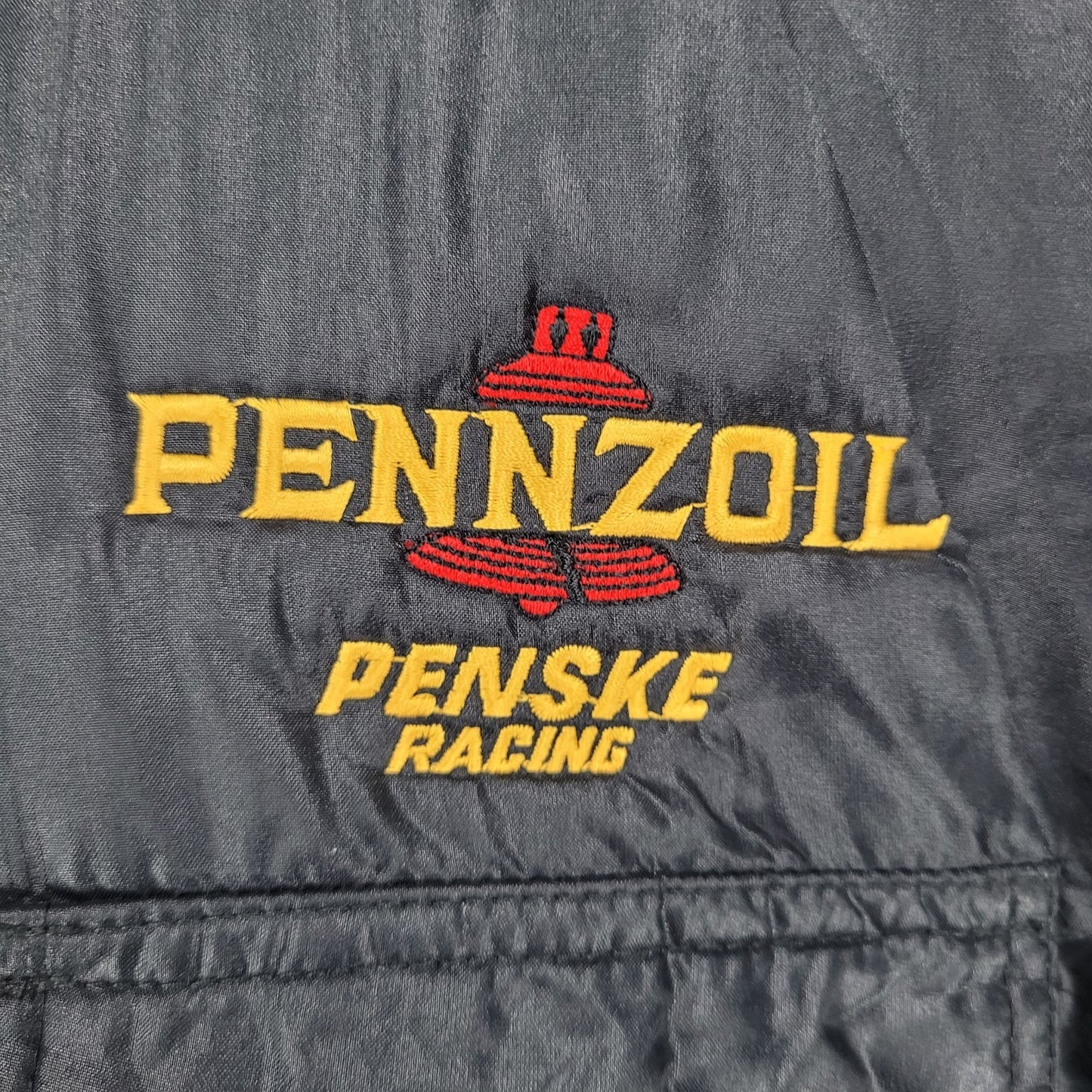 VTG Pennzoil Penske Racing Black Insulated Zip Bomber Puffer Jacket Medium M