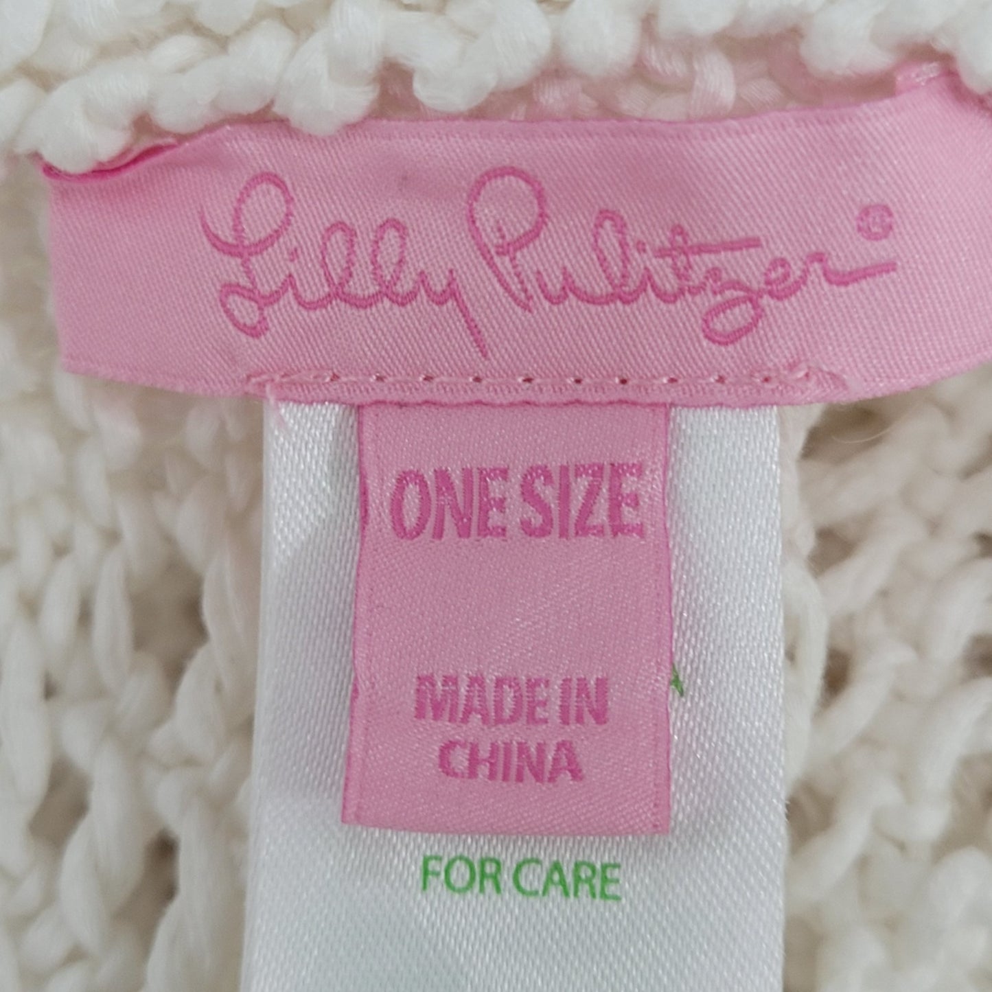 Lilly Pulitzer White Open Knit Crochet Tassel Pullover Shawl Cape One Size