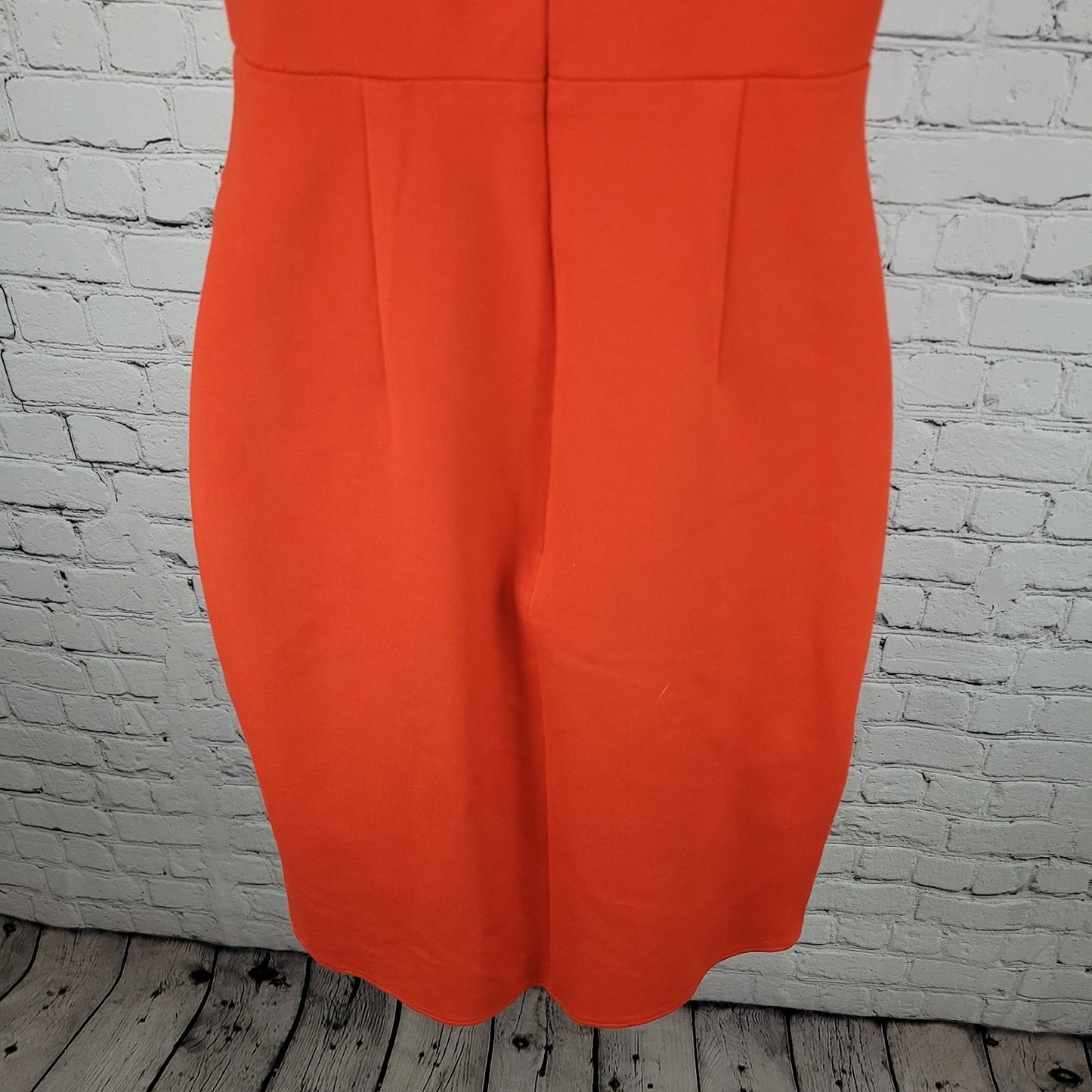 Lulus Orange Strappy Plunge Stretch Asymmetrical Skirt Bodycon Short Dress XS