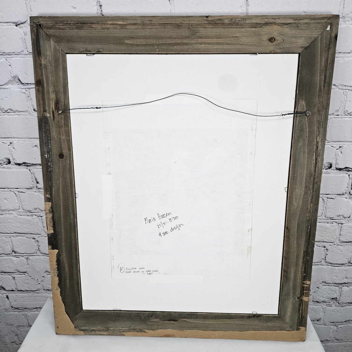 Original Painting Woman Blood Tropical Fruits Wood Barbed Wire Framed Art 24x20