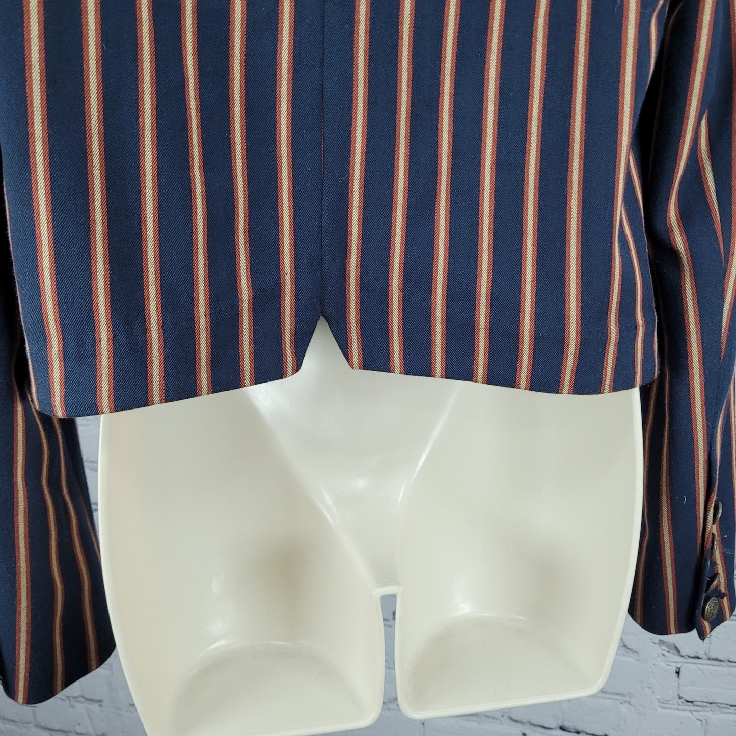 Free People Navy Striped Double Breasted Buttoned Cropped Jacket Small S