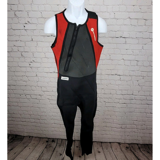 VTG Perceptions Black Red Sleeveless Full Length Front Zip Wetsuit ML