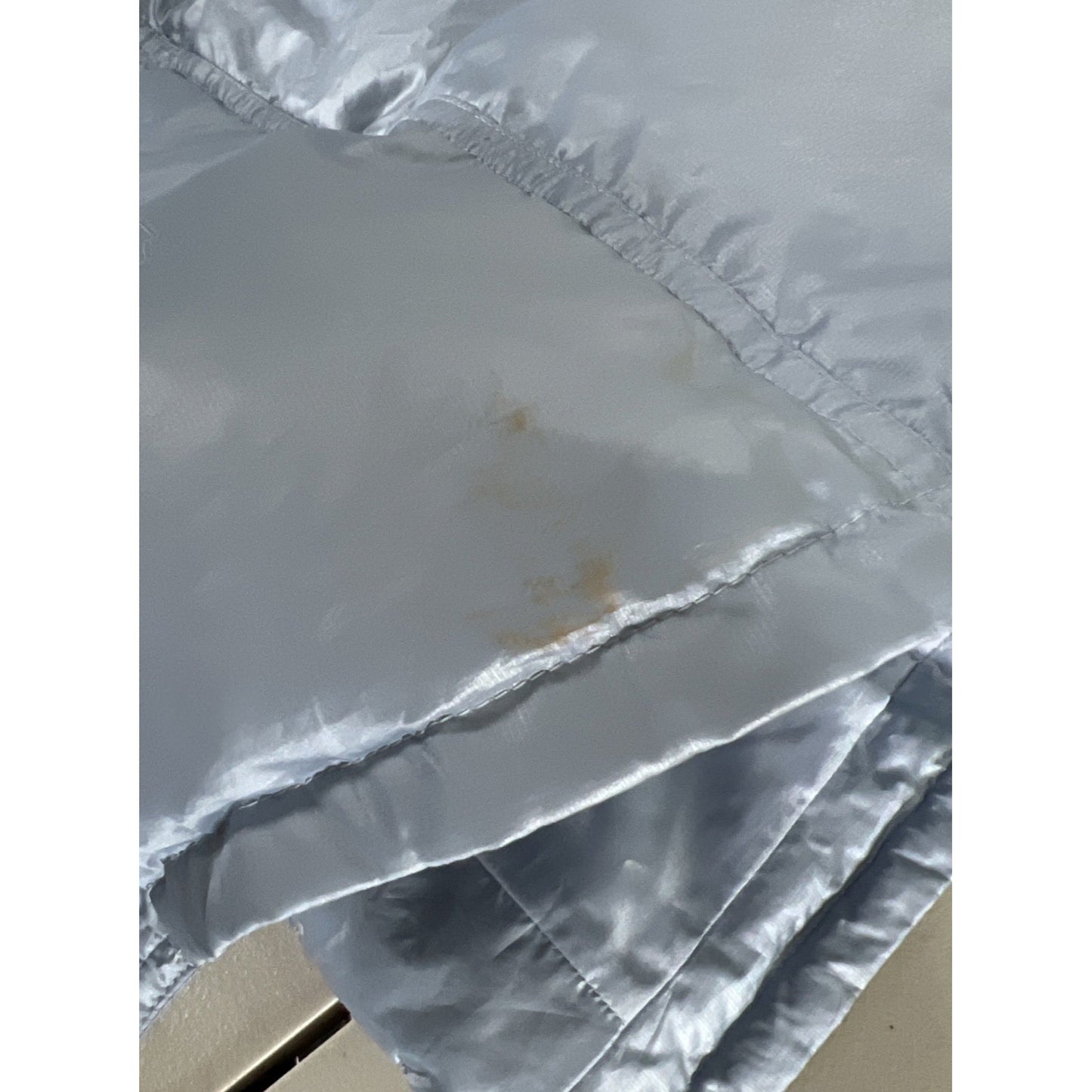 VTG McGregor Blue Rabbit Fur Trim Hood Down Filled Puffer Coat Jacket Parka S