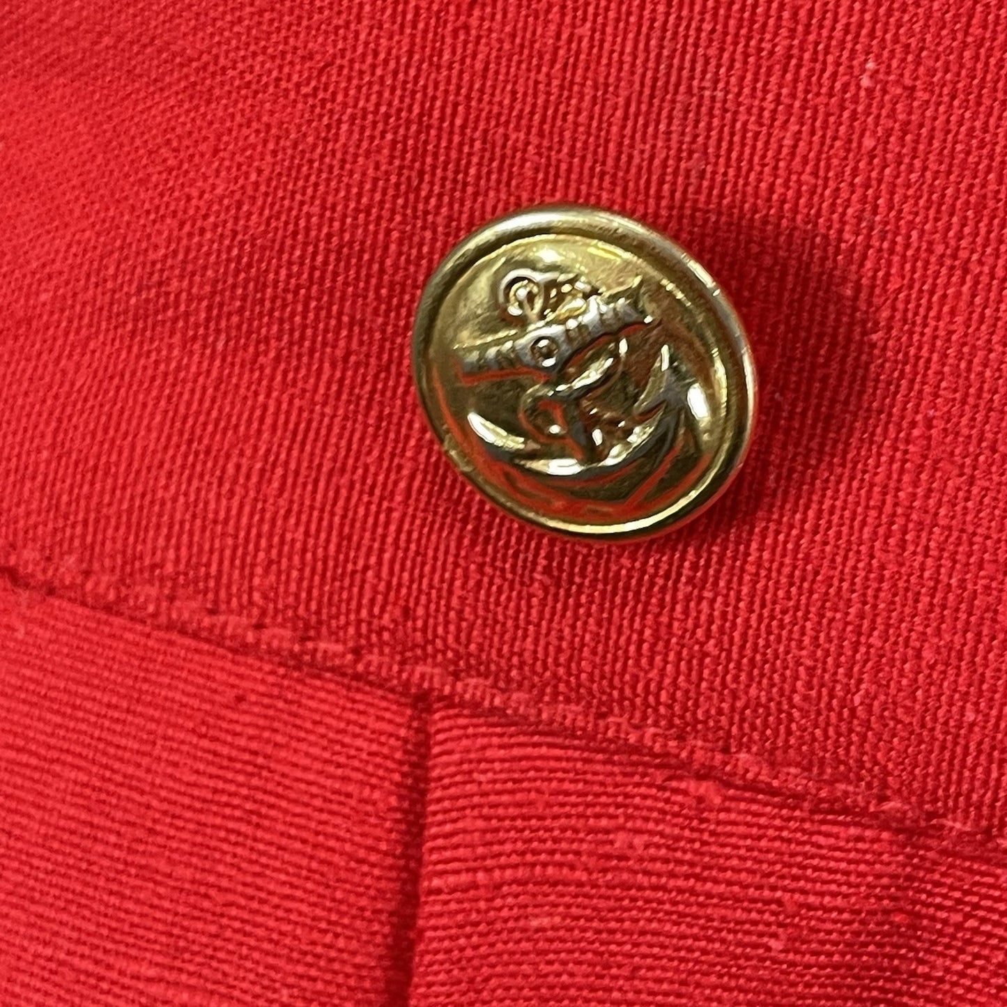 VTG Lauren Alexandra Red Silk Chiffon Retro Gold Buttoned Shirt Dress Size 4