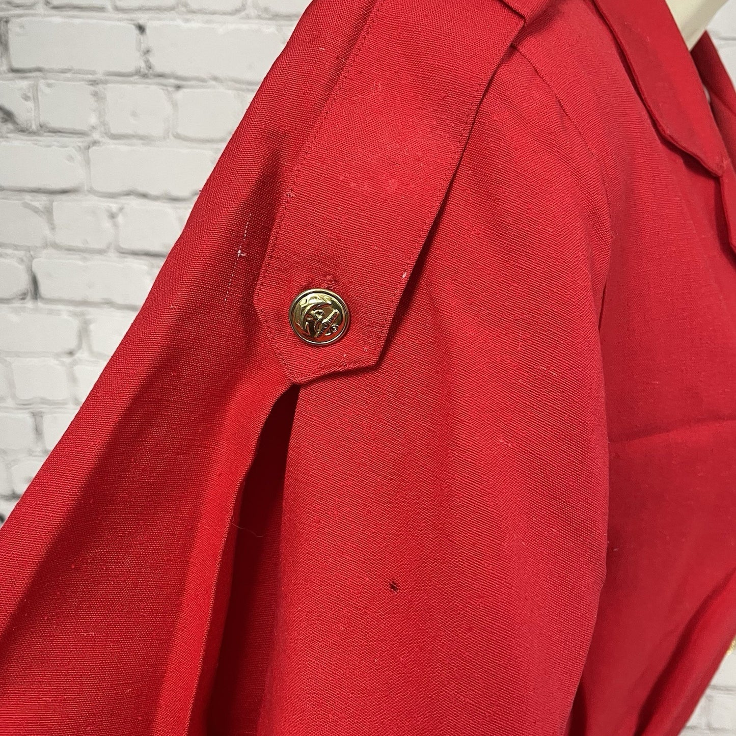 VTG Lauren Alexandra Red Silk Chiffon Retro Gold Buttoned Shirt Dress Size 4