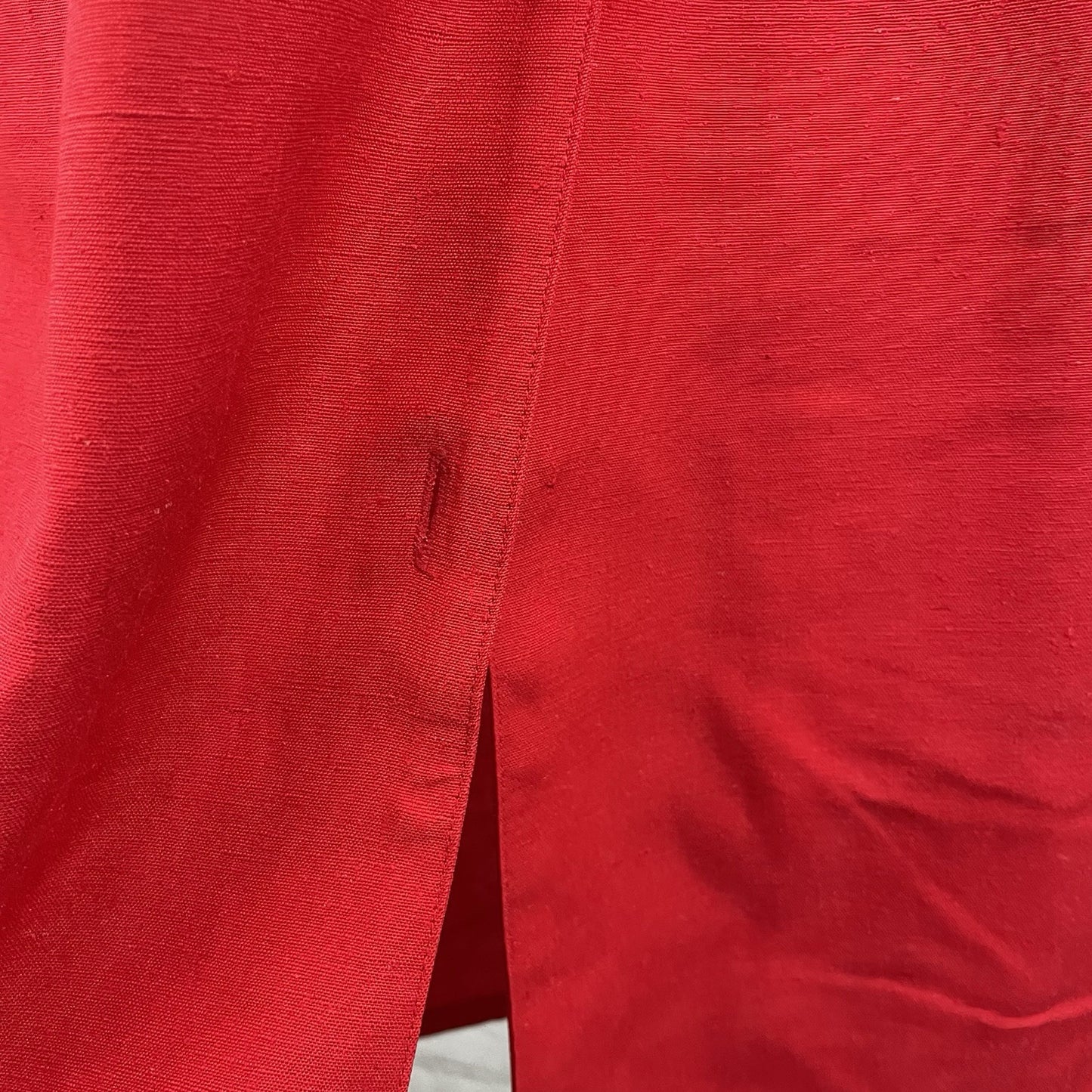 VTG Lauren Alexandra Red Silk Chiffon Retro Gold Buttoned Shirt Dress Size 4