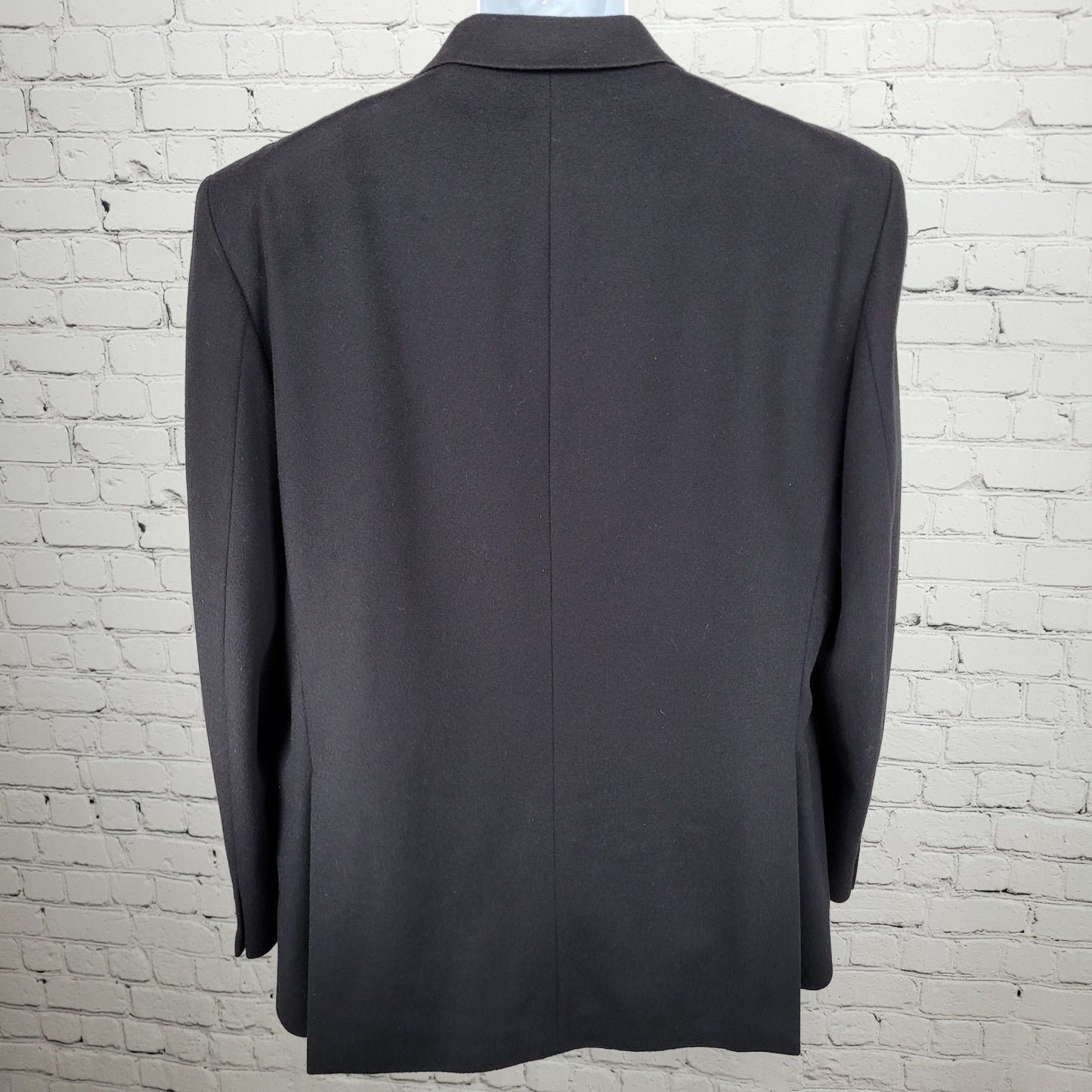 Daks Jermyn Street Black Wool Cashmere 2 Button Double Vent Blazer Sportcoat 46R