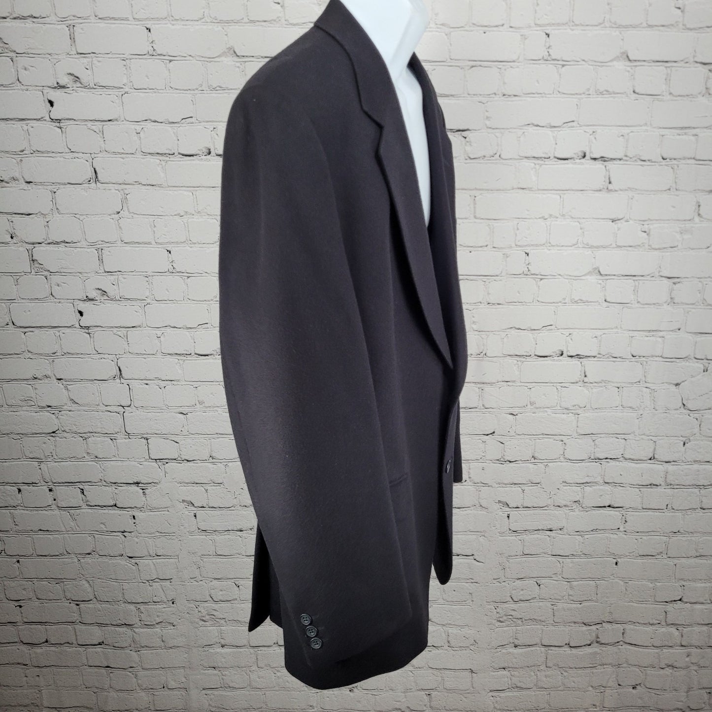 Daks Jermyn Street Black Wool Cashmere 2 Button Double Vent Blazer Sportcoat 46R