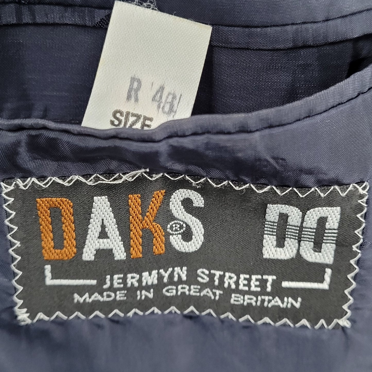 Daks Jermyn Street Black Wool Cashmere 2 Button Double Vent Blazer Sportcoat 46R