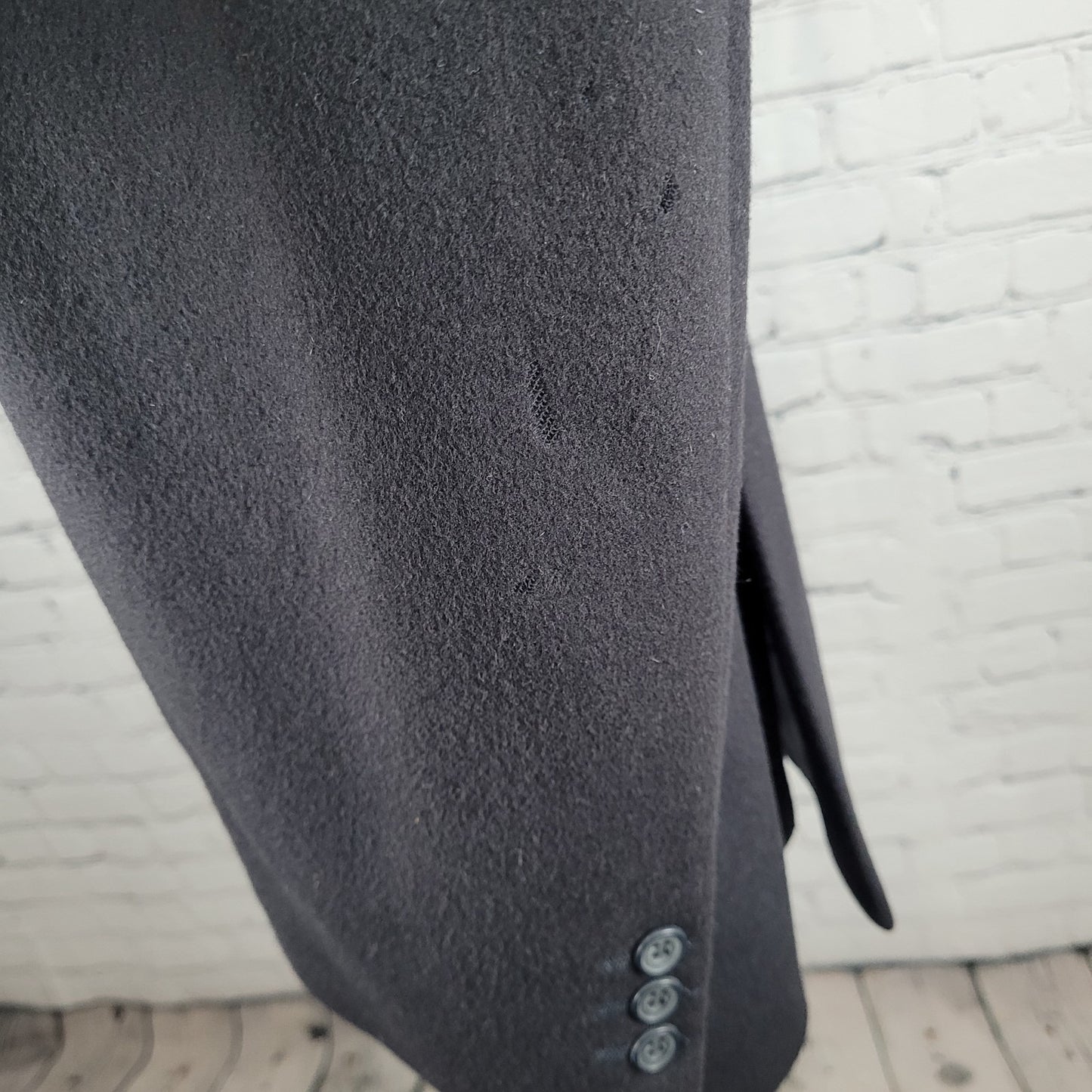 Daks Jermyn Street Black Wool Cashmere 2 Button Double Vent Blazer Sportcoat 46R