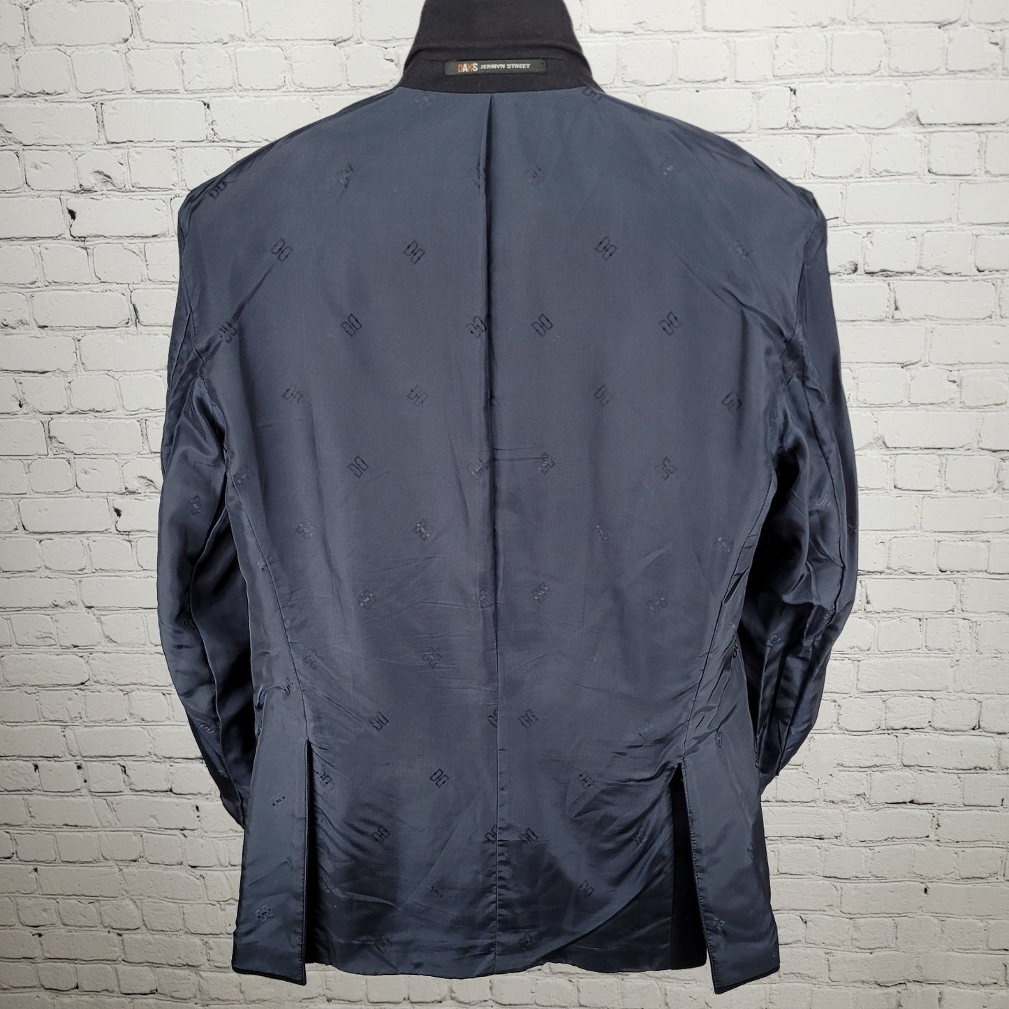 Daks Jermyn Street Black Wool Cashmere 2 Button Double Vent Blazer Sportcoat 46R