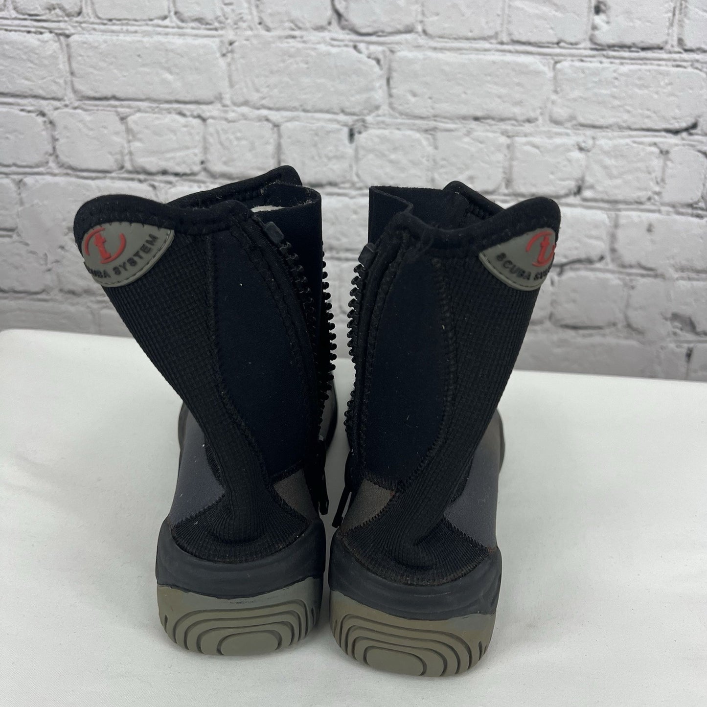 Tusa Black Zip Scuba System Dive Neoprene Boots Water Shoes Mens Size 8