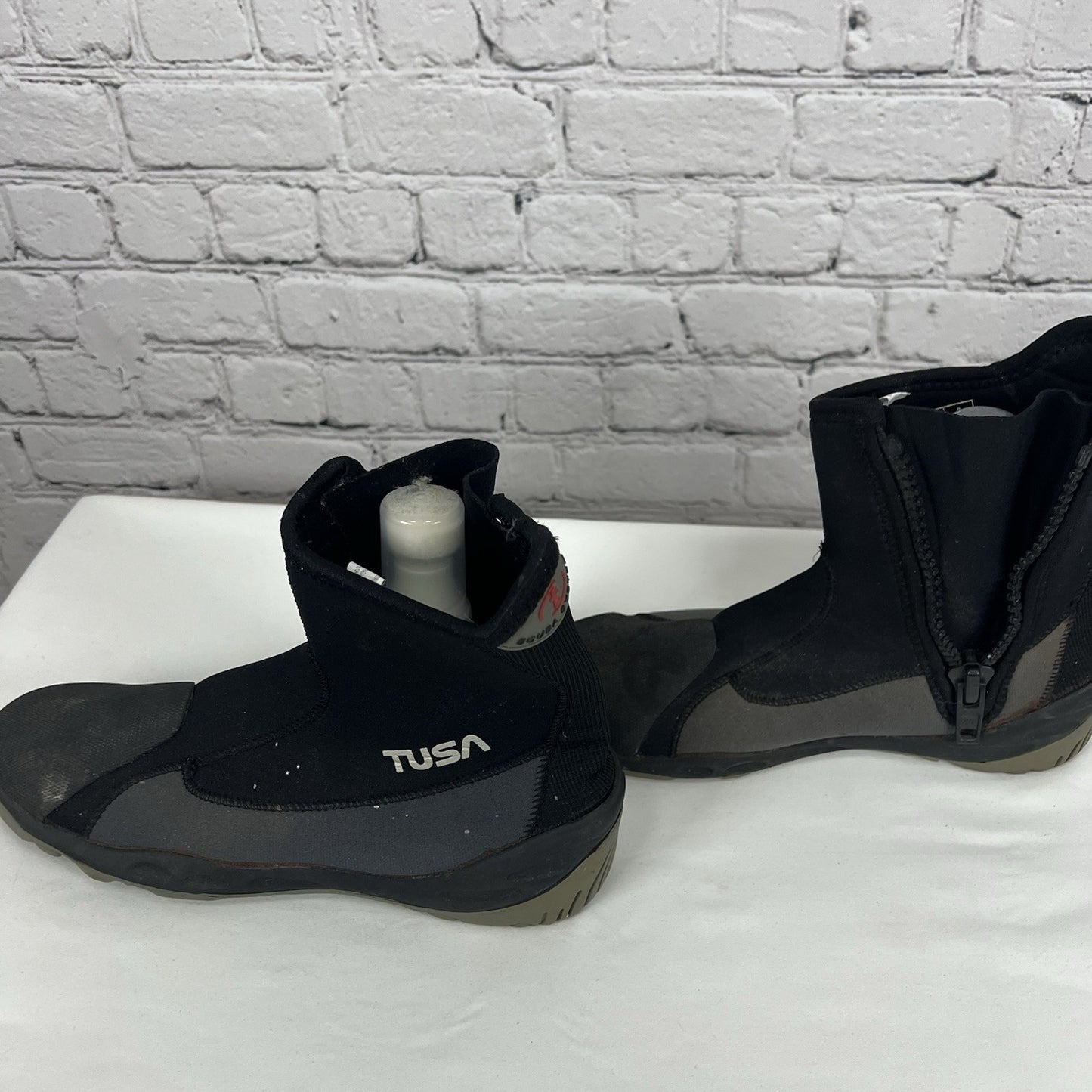 Tusa Black Zip Scuba System Dive Neoprene Boots Water Shoes Mens Size 8