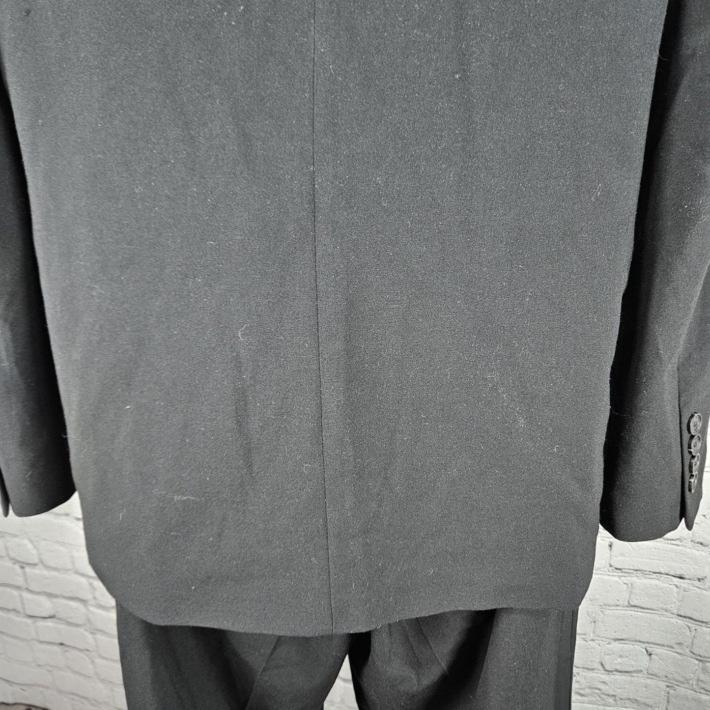 Calvin Klein Black Full Pant Suit Set 2 Piece 2 Button Notch Blazer 20 29x30