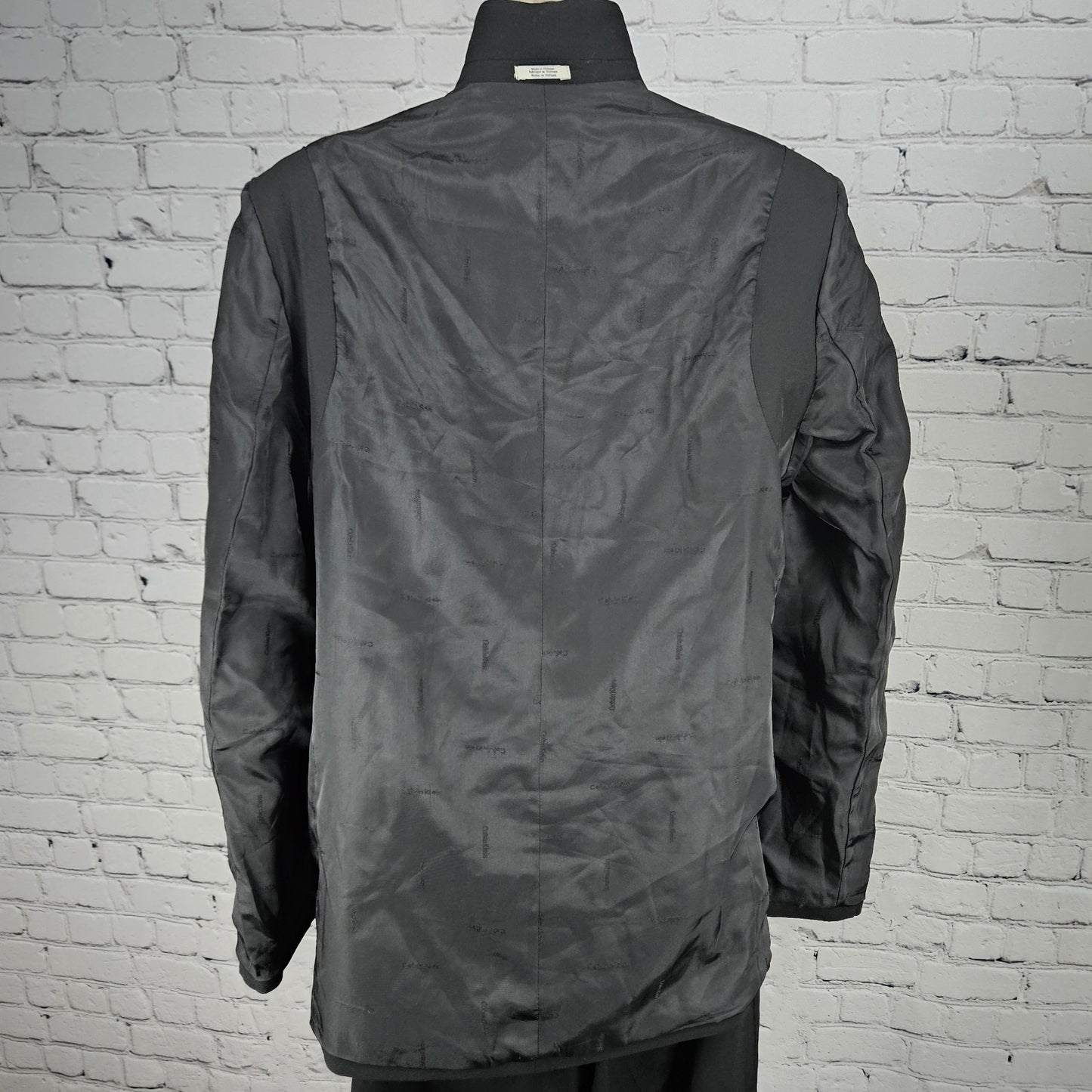 Calvin Klein Black Full Pant Suit Set 2 Piece 2 Button Notch Blazer 20 29x30