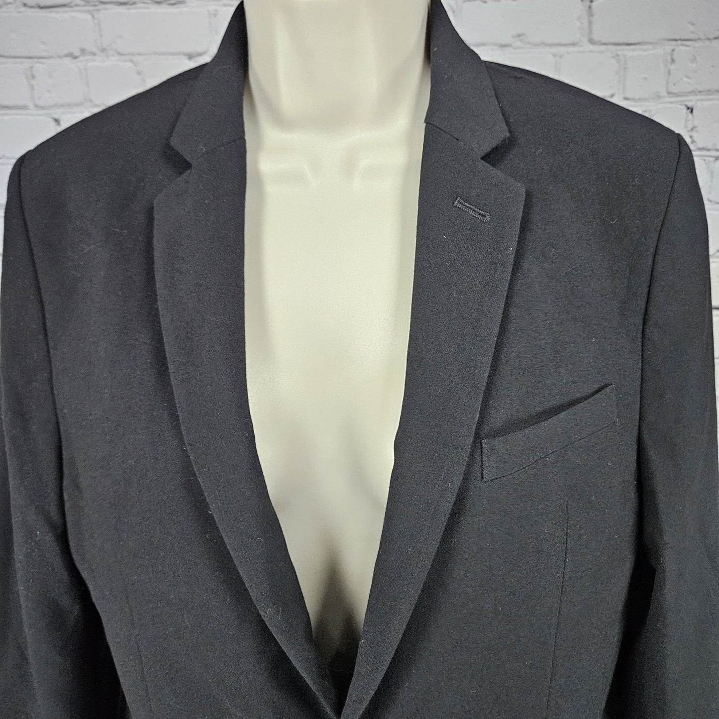 Calvin Klein Black Full Pant Suit Set 2 Piece 2 Button Notch Blazer 20 29x30