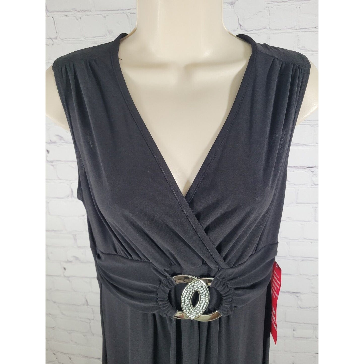 NWT Kupcake Rhinestone Buckle Black Shift Sheath Dress Size Medium M