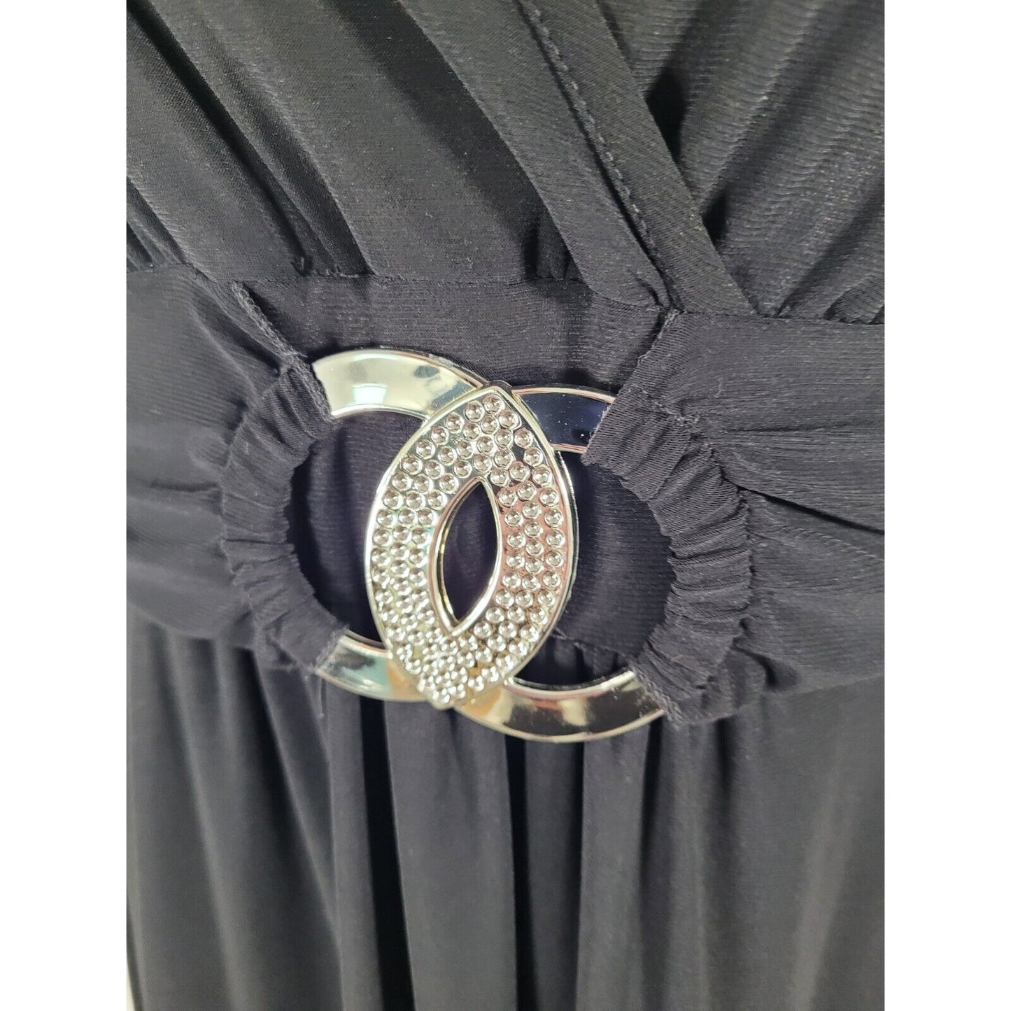NWT Kupcake Rhinestone Buckle Black Shift Sheath Dress Size Medium M