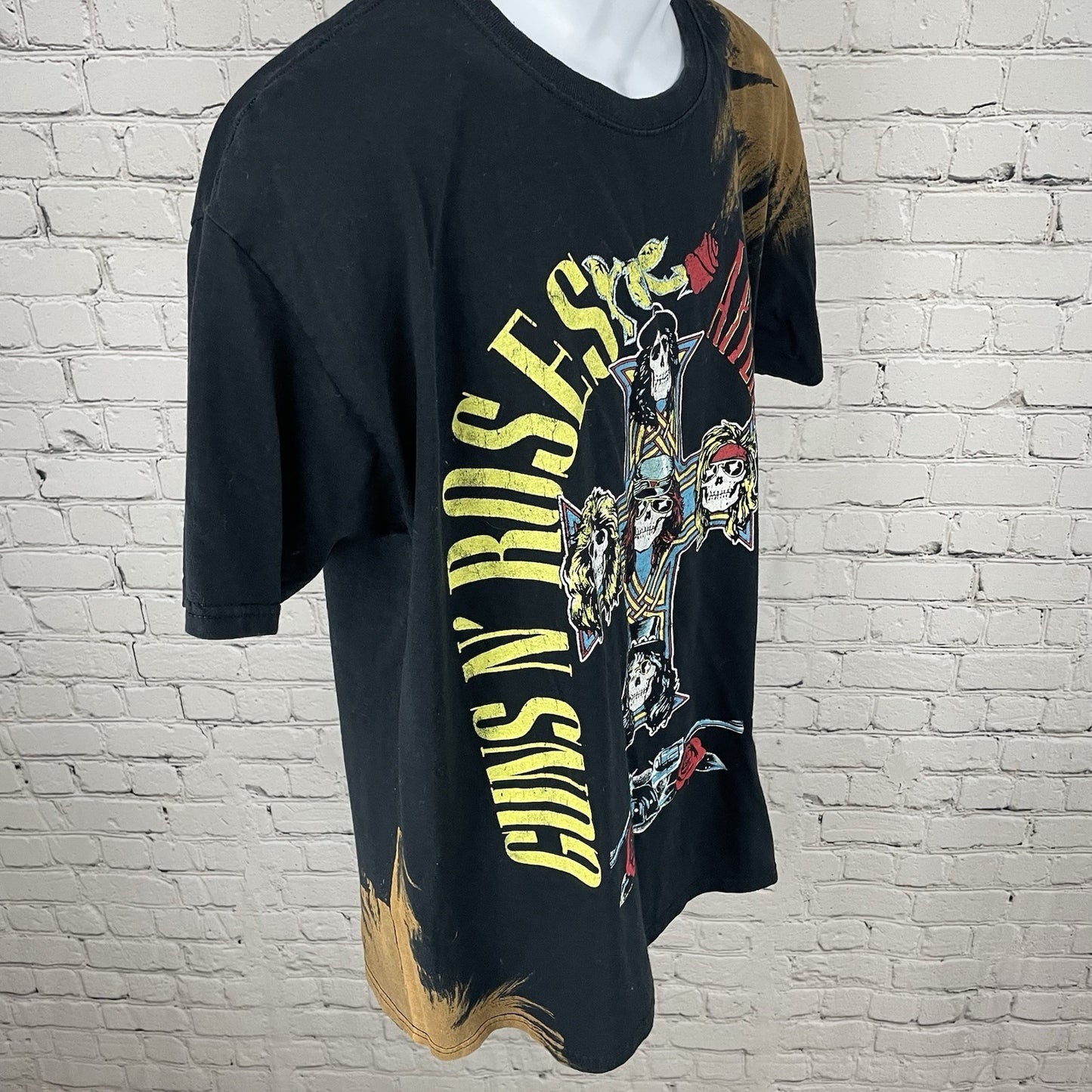 Guns N’ Roses Black Appetite For Destruction Skulls Band T-Shirt Size Large L