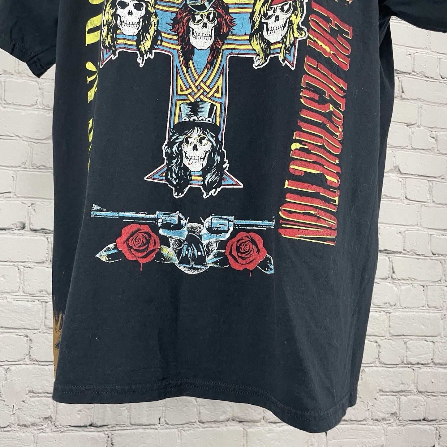 Guns N’ Roses Black Appetite For Destruction Skulls Band T-Shirt Size Large L