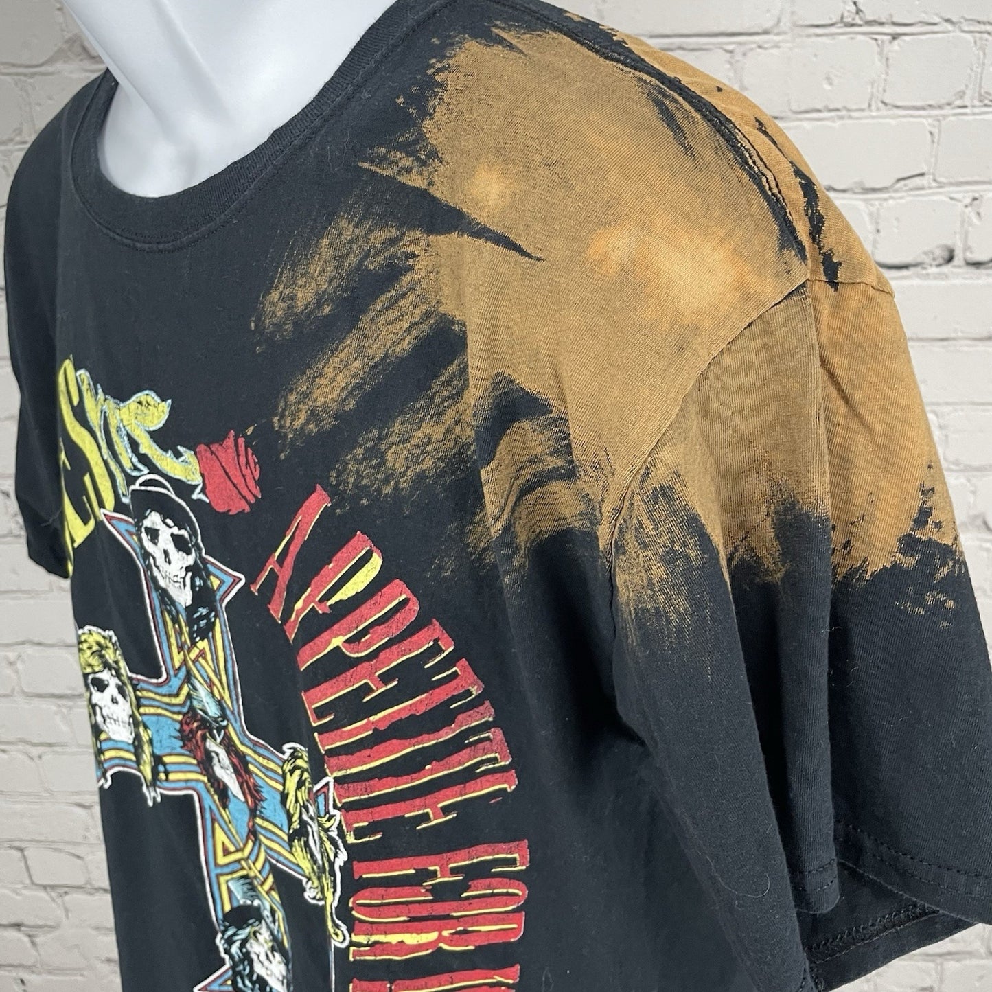 Guns N’ Roses Black Appetite For Destruction Skulls Band T-Shirt Size Large L