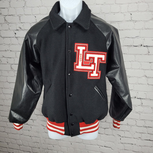Awards USA Black Retro Letterman Varsity Band Jacket USA Made Size Medium M