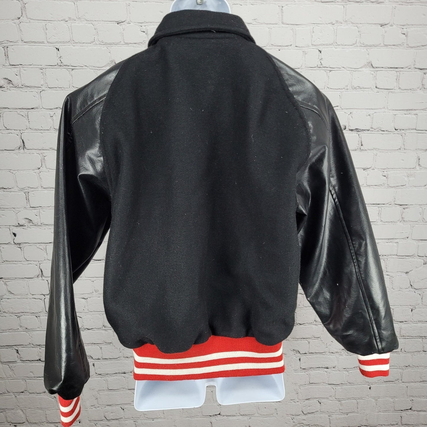 Awards USA Black Retro Letterman Varsity Band Jacket USA Made Size Medium M