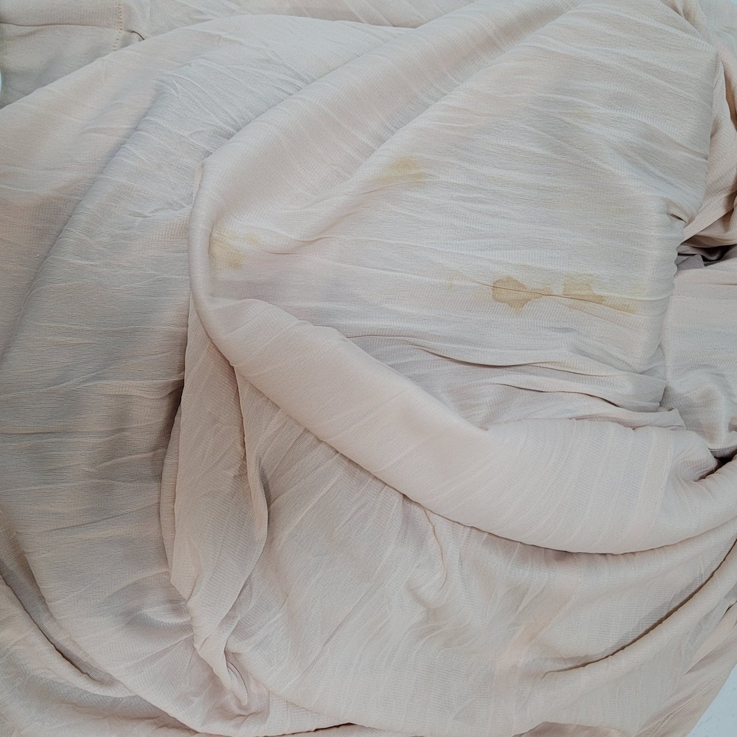 Vintage Unbranded Beige Shimmer Satin Bow High Neck Dress Gown USA Union Made XS