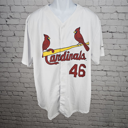 Cardinals St Louis White 46 Goldschmidt Buttoned Baseball MLB Jersey Shirt XL