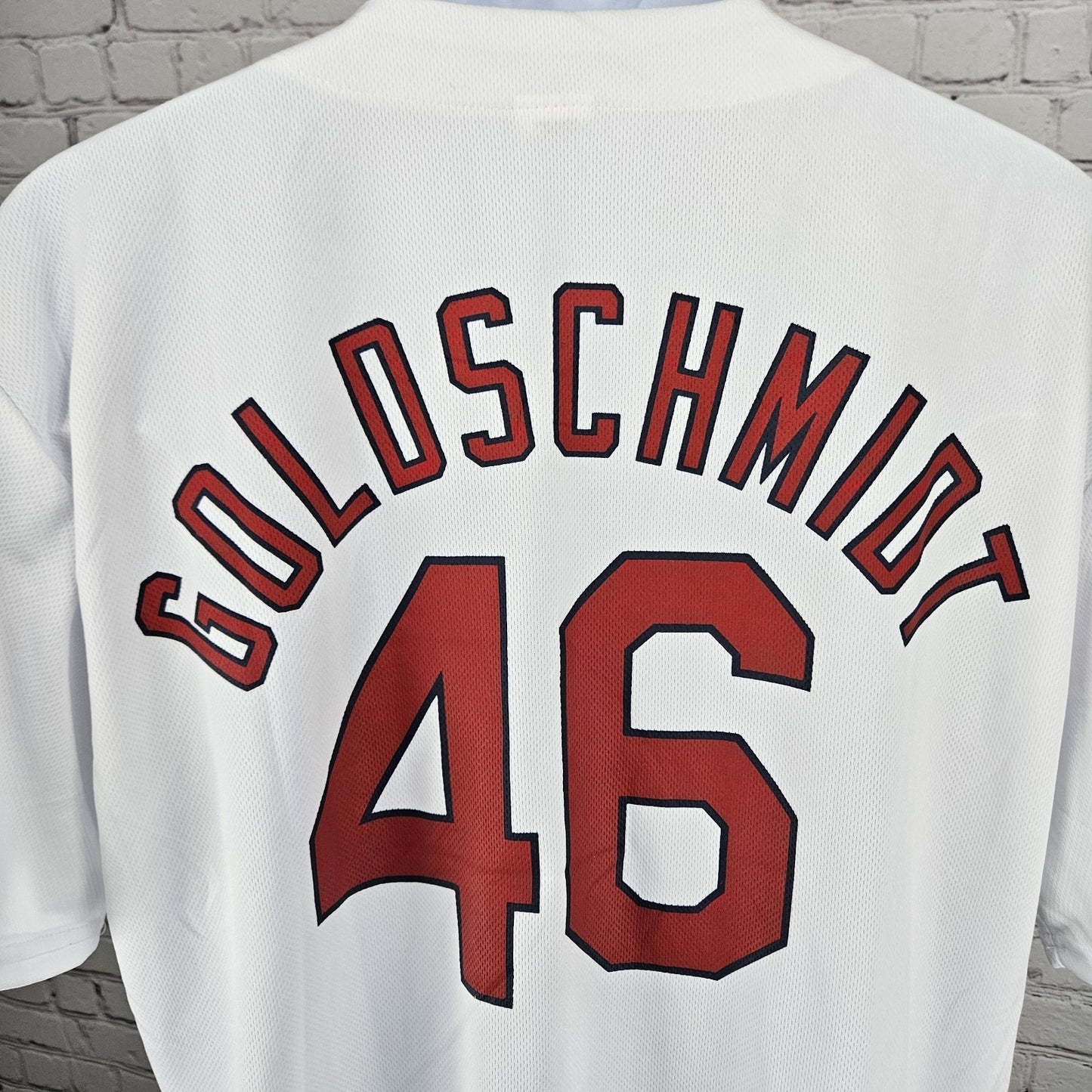Cardinals St Louis White 46 Goldschmidt Buttoned Baseball MLB Jersey Shirt XL