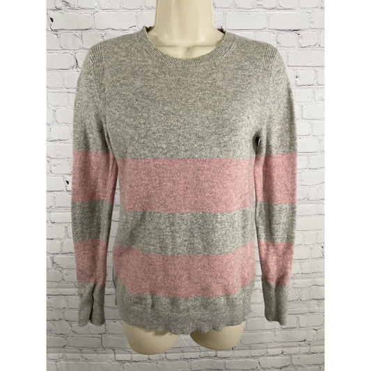 Banana Republic Filpucci Gray Pink Stripe Italian Yarn Wool Knit Sweater XS